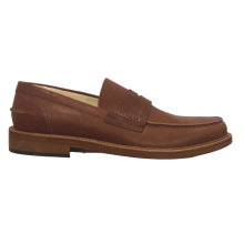 Scarpa Mocassino Artigianale Marrone Numero 40 Uomo Tomaia Pelle Concia Veget. Fondo Cuoio