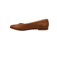 Scarpa Artigianale Donna Ballerina Numero 36 Tomaia in Pelle a concia Vegetale Cognac Fondo cuoio