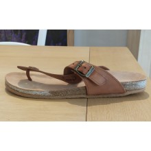 Sandalo Infradito Sugherino Unisex Colore Cotto Numero 45 Tomaia in Pelle Suola in Gomma Fondo Para